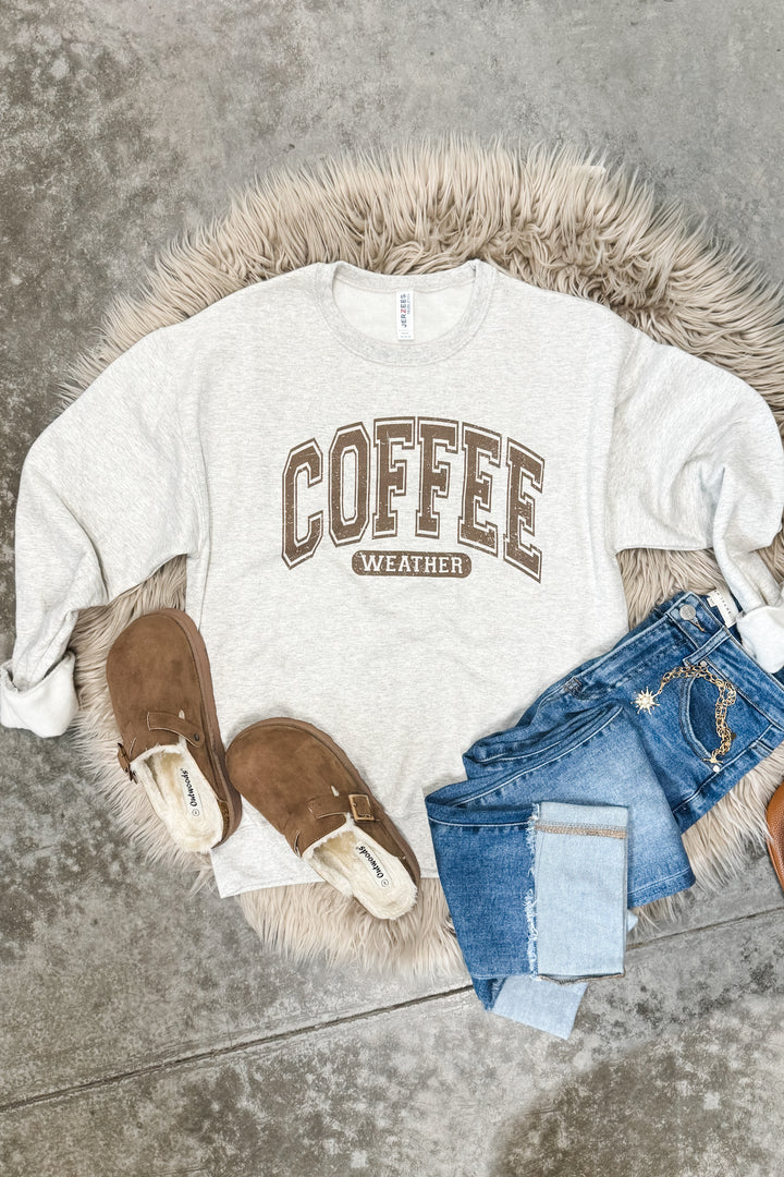 Coffee Weather Graphic Sweatshirt - Oatmeal Heather