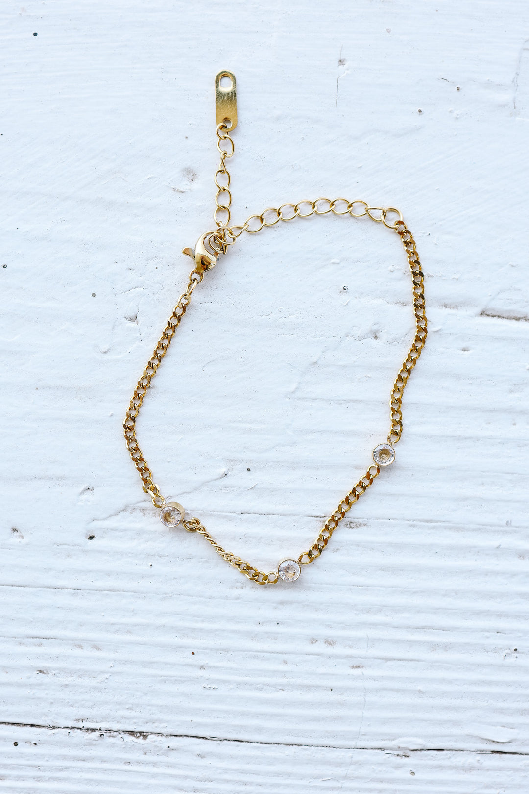 Dainty CZ Pendant Bracelet