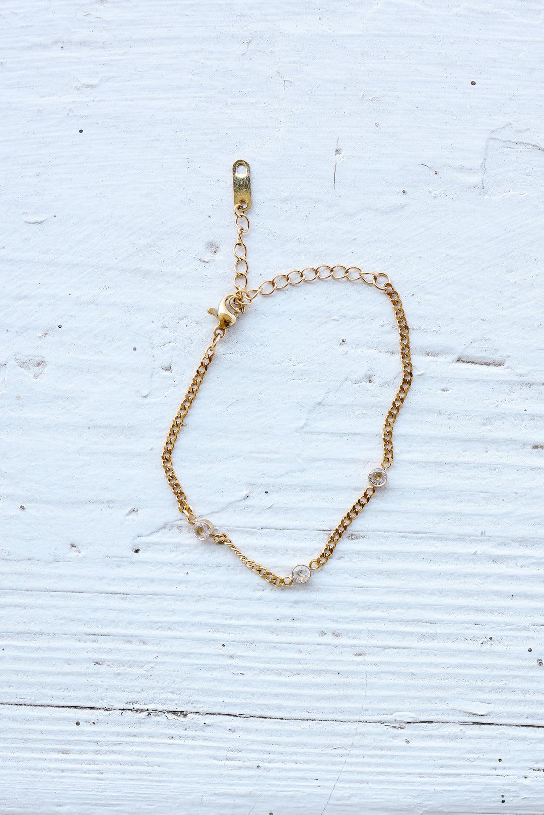 Dainty CZ Pendant Bracelet