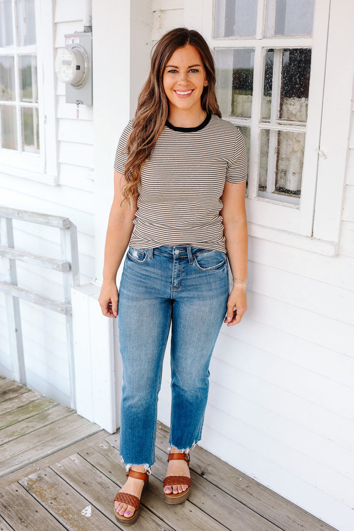 VERVET: Chance High Rise Straight Jeans