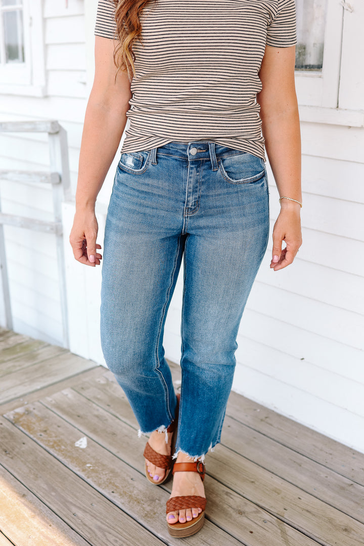 VERVET: Chance High Rise Straight Jeans