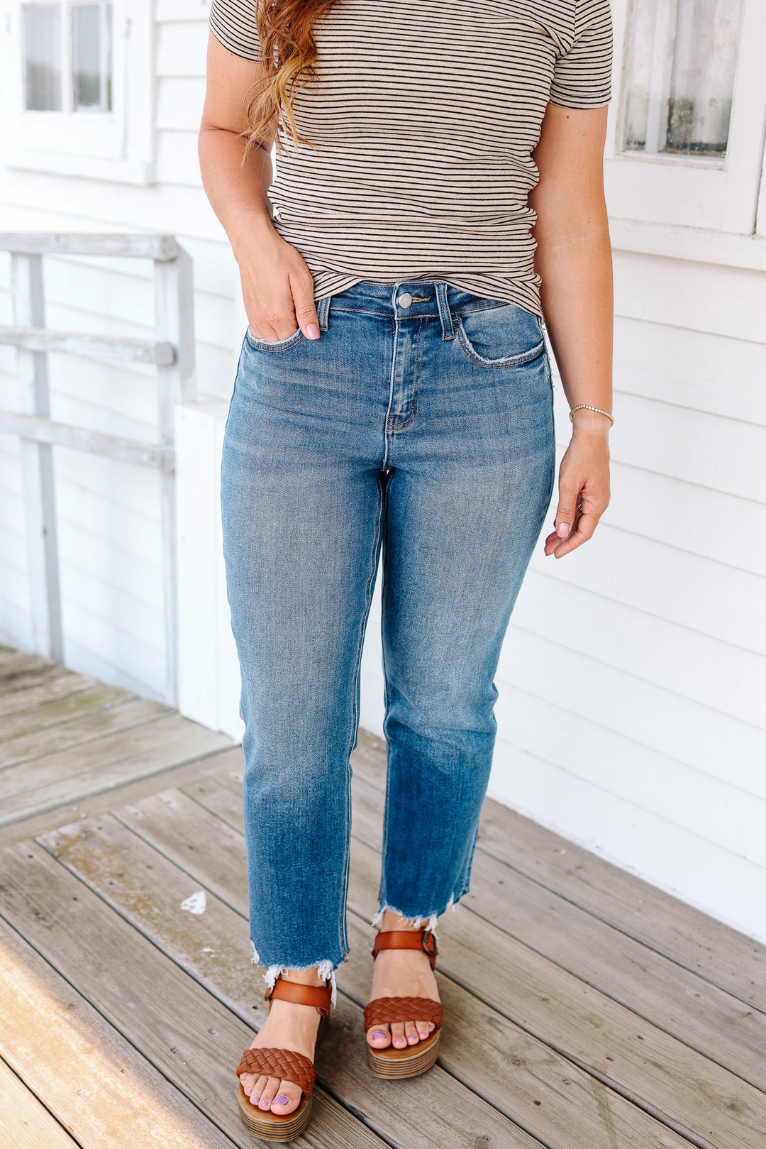 VERVET: Chance High Rise Straight Jeans