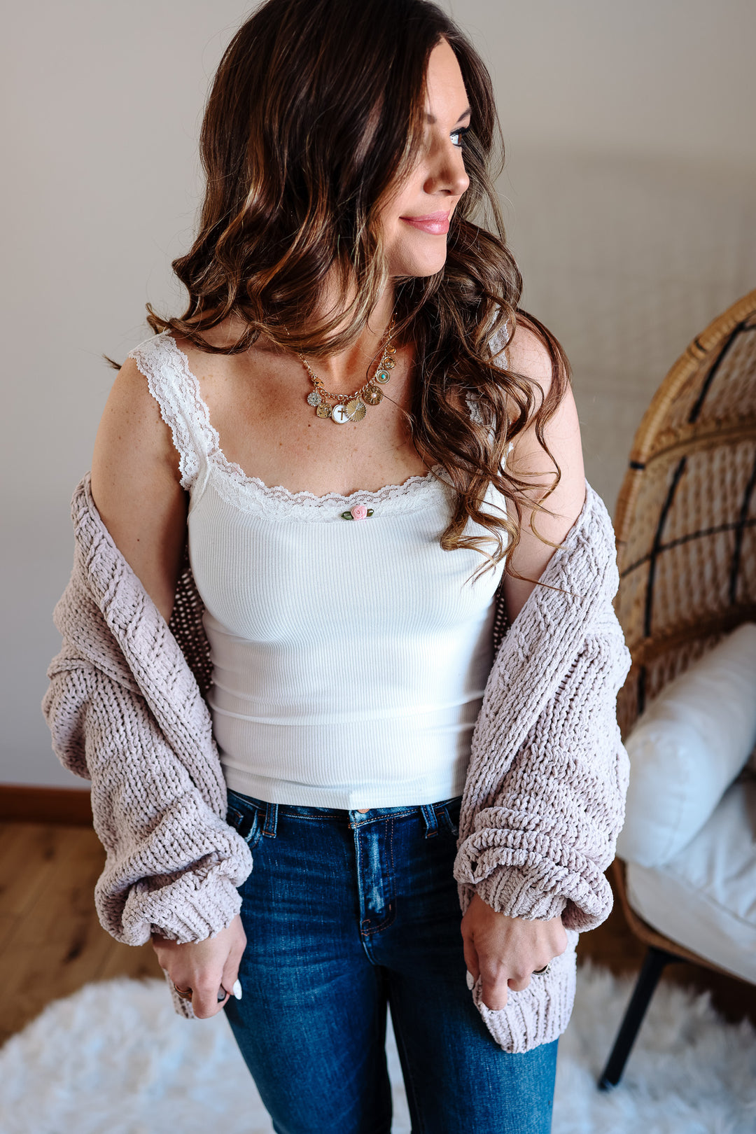 Cherish Chunky Cardigan - Nude