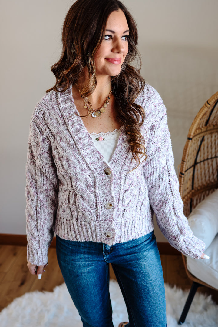 Hartley Chunky Knit Cardigan - Mauve