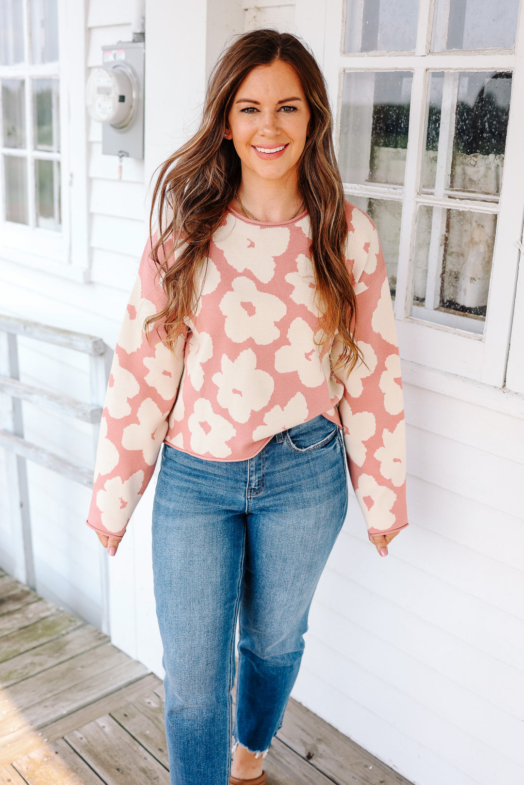 Grace Floral Jacquard Sweater