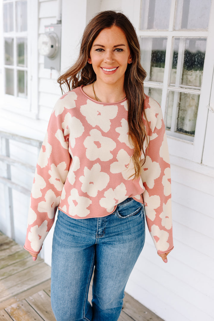 Grace Floral Jacquard Sweater