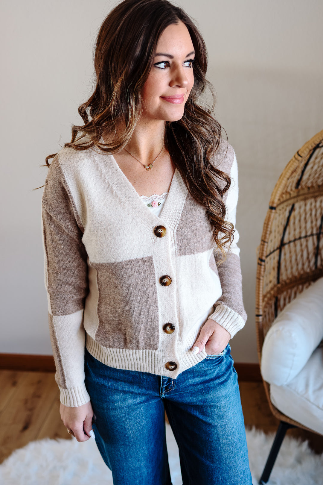 Ellie Square Block Cardigan