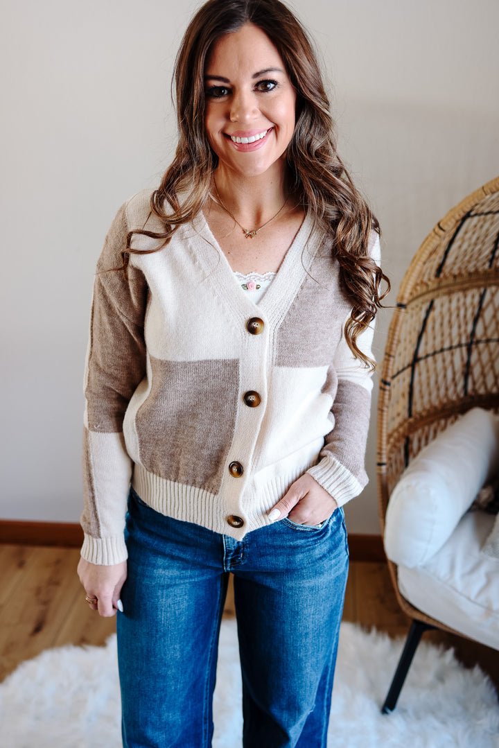 Ellie Square Block Cardigan