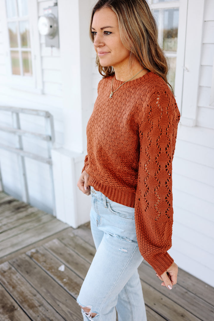 Caila Knit Sweater - Brick Brown