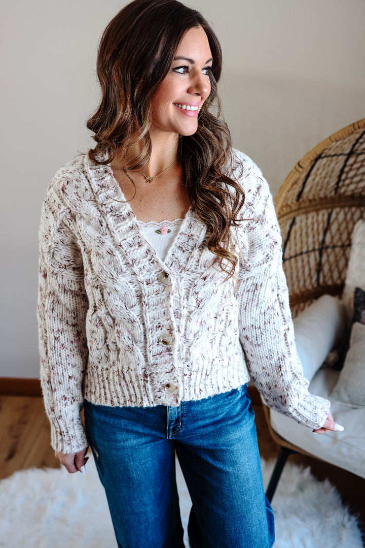 Hartley Chunky Knit Cardigan - Beige