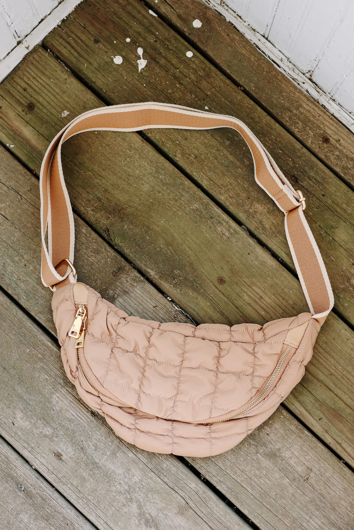 Harley Nylon Quilted Belt Bag - Taupe