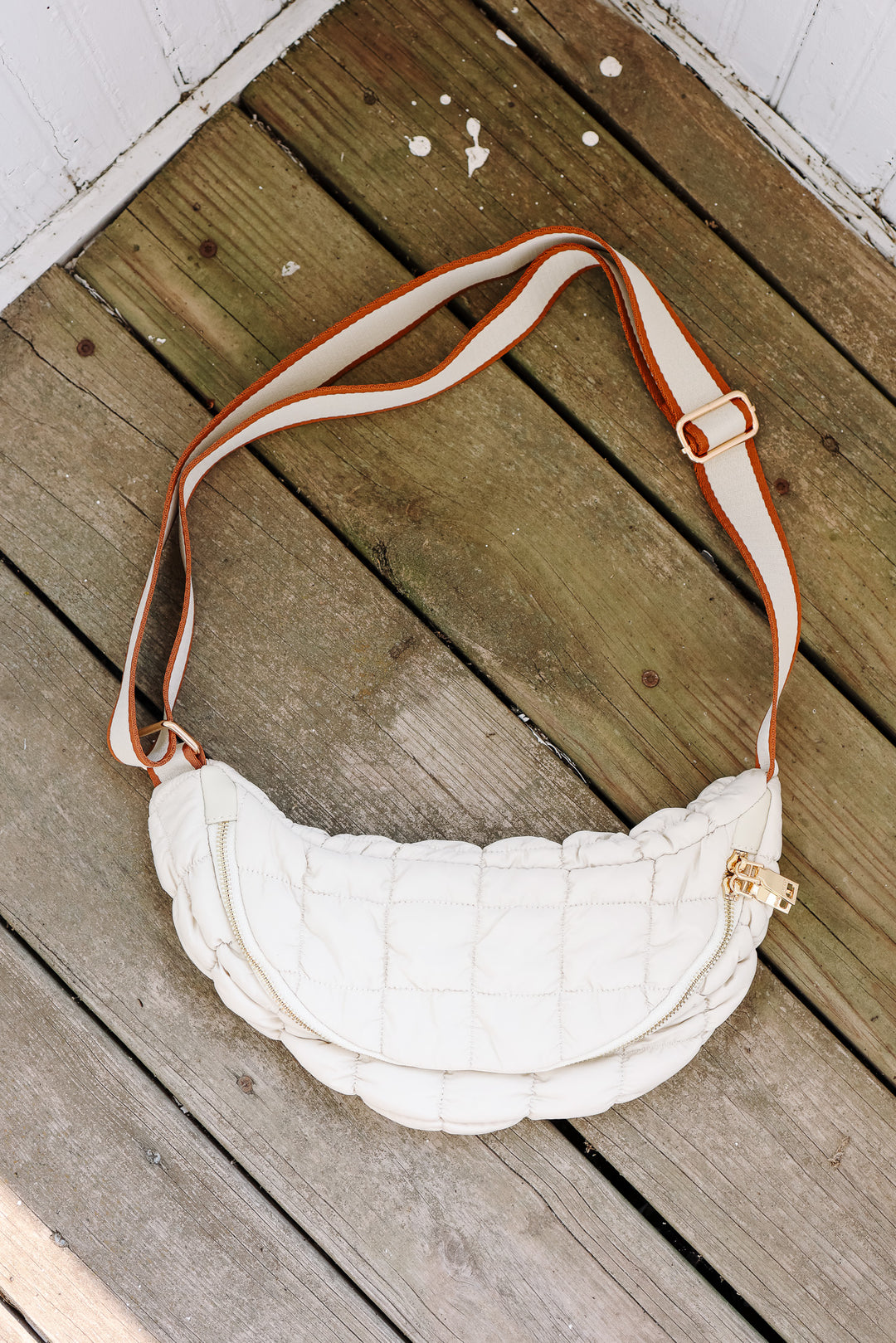 Harley Nylon Quilted Belt Bag - Off White