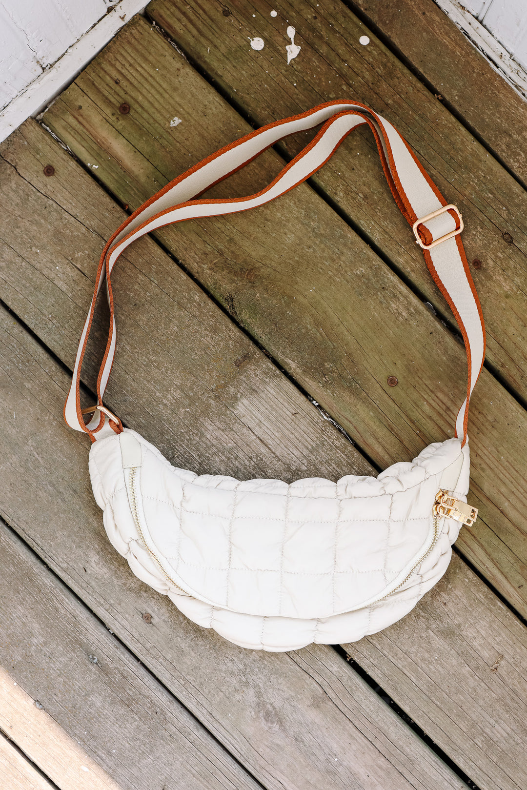 Harley Nylon Quilted Belt Bag - Off White