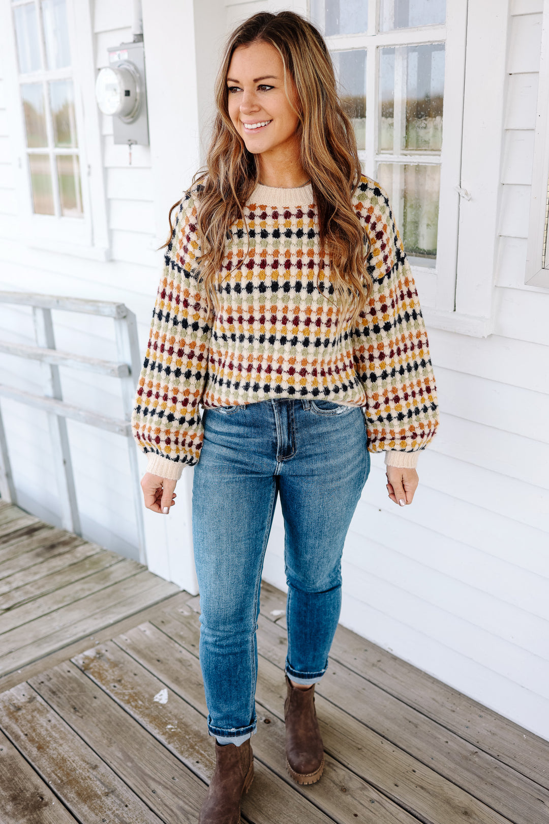 Jemma Hexagon Knit Sweater