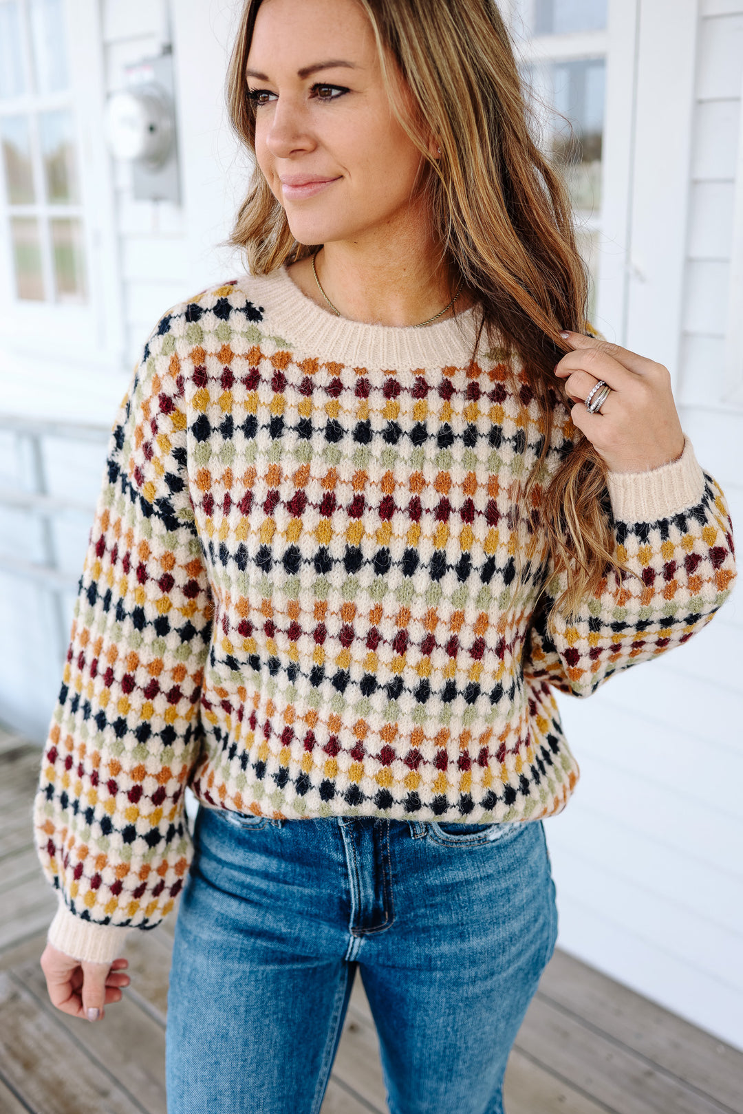 Jemma Hexagon Knit Sweater