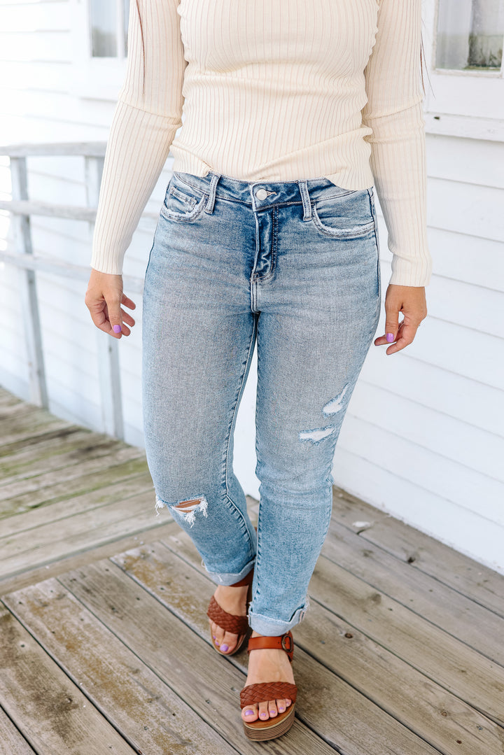 LOVERVET: Tatum Tummy Control Cuffed Jeans