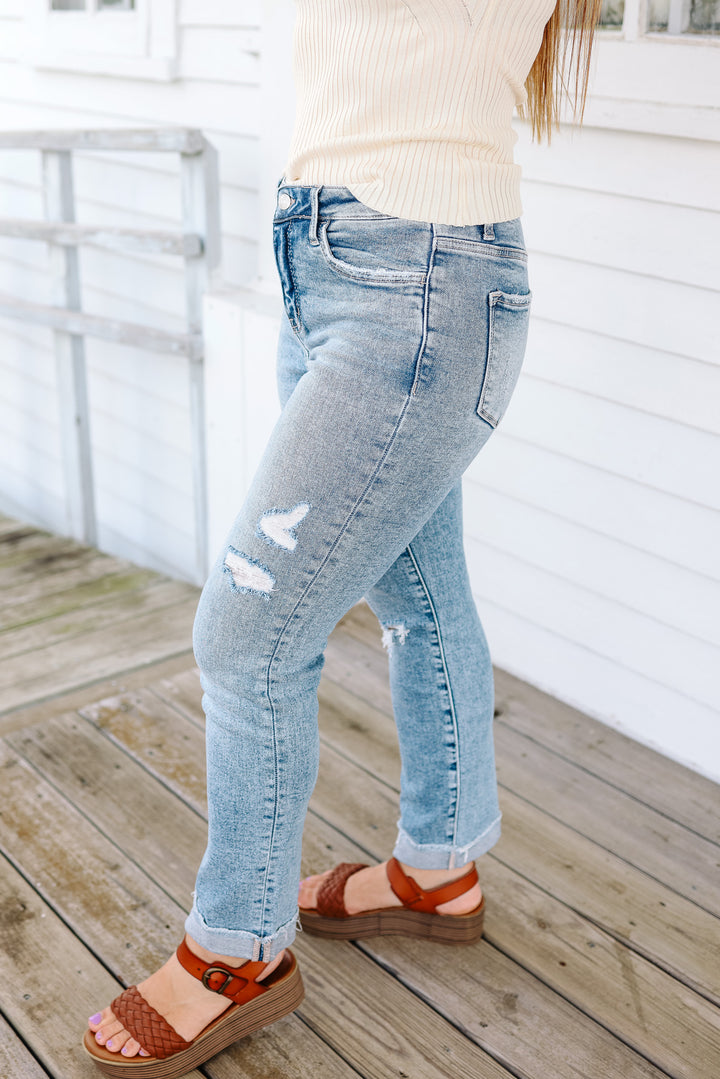 LOVERVET: Tatum Tummy Control Cuffed Jeans