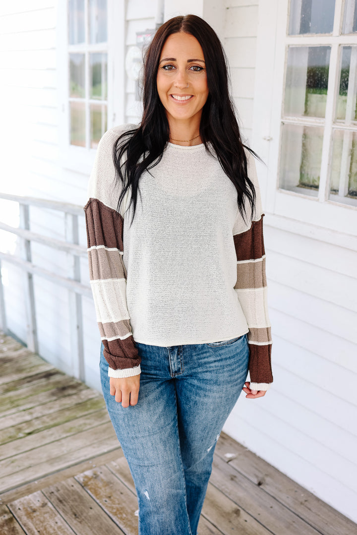 Nova Color Block Sleeve Sweater