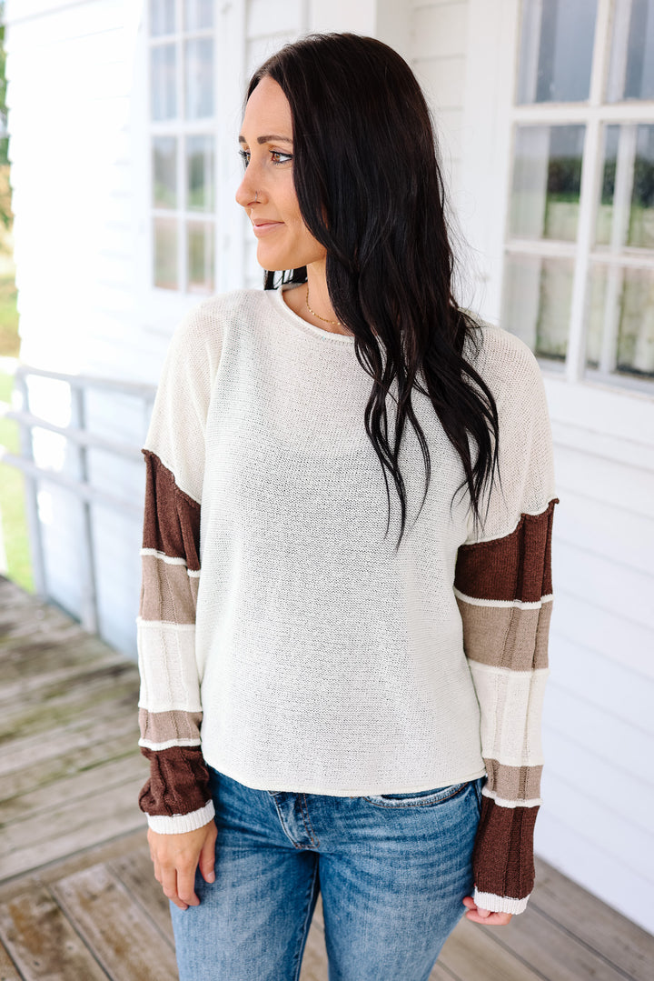 Nova Color Block Sleeve Sweater