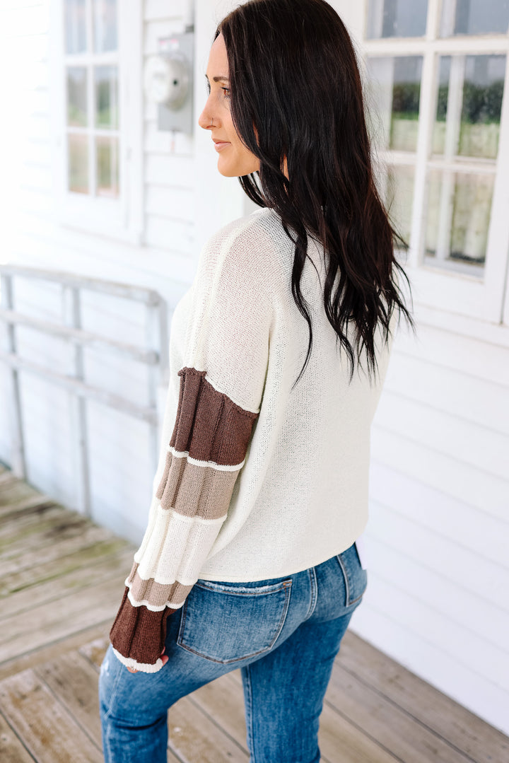 Nova Color Block Sleeve Sweater