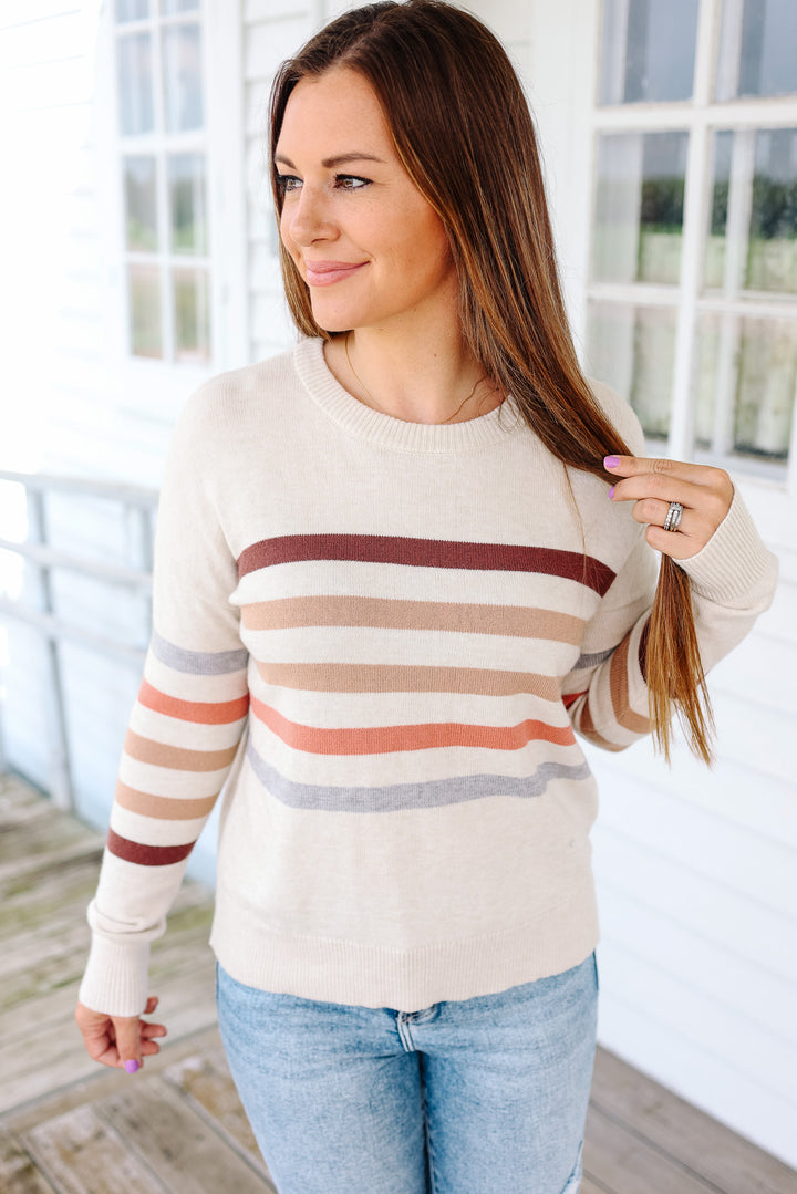 Mia Striped Long Sleeve Pullover