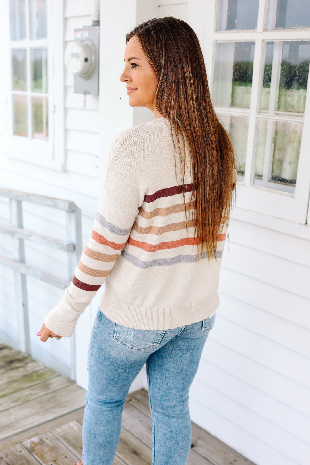 Mia Striped Long Sleeve Pullover