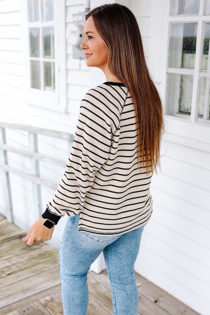 Sadie Side Slit Striped Top