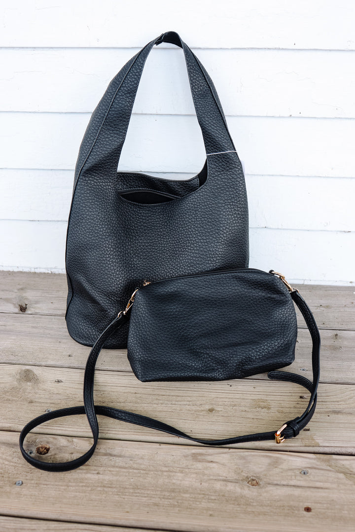 Shannon Soft Classic Hobo Purse - Black