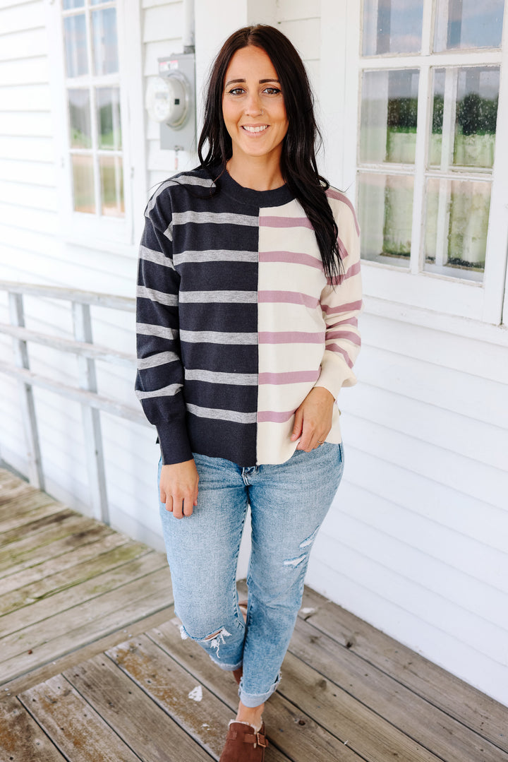 Collins Stripe Color Block Sweater