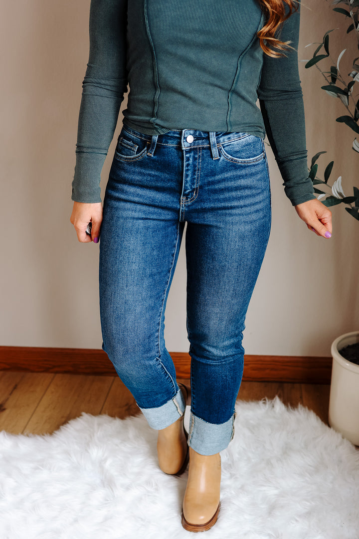 LOVERVET: Sutton Cuffed Slim Straight Jeans