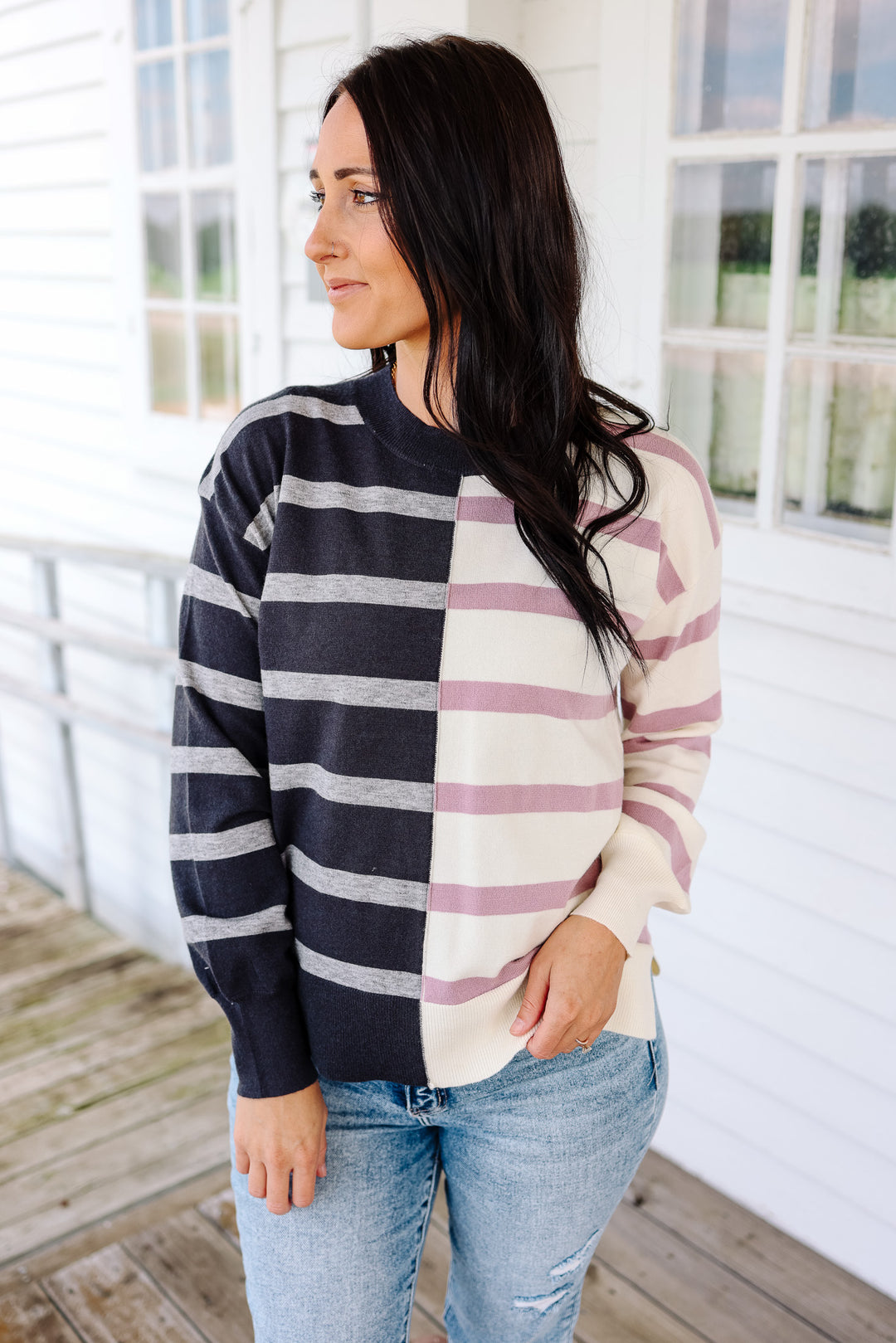 Collins Stripe Color Block Sweater