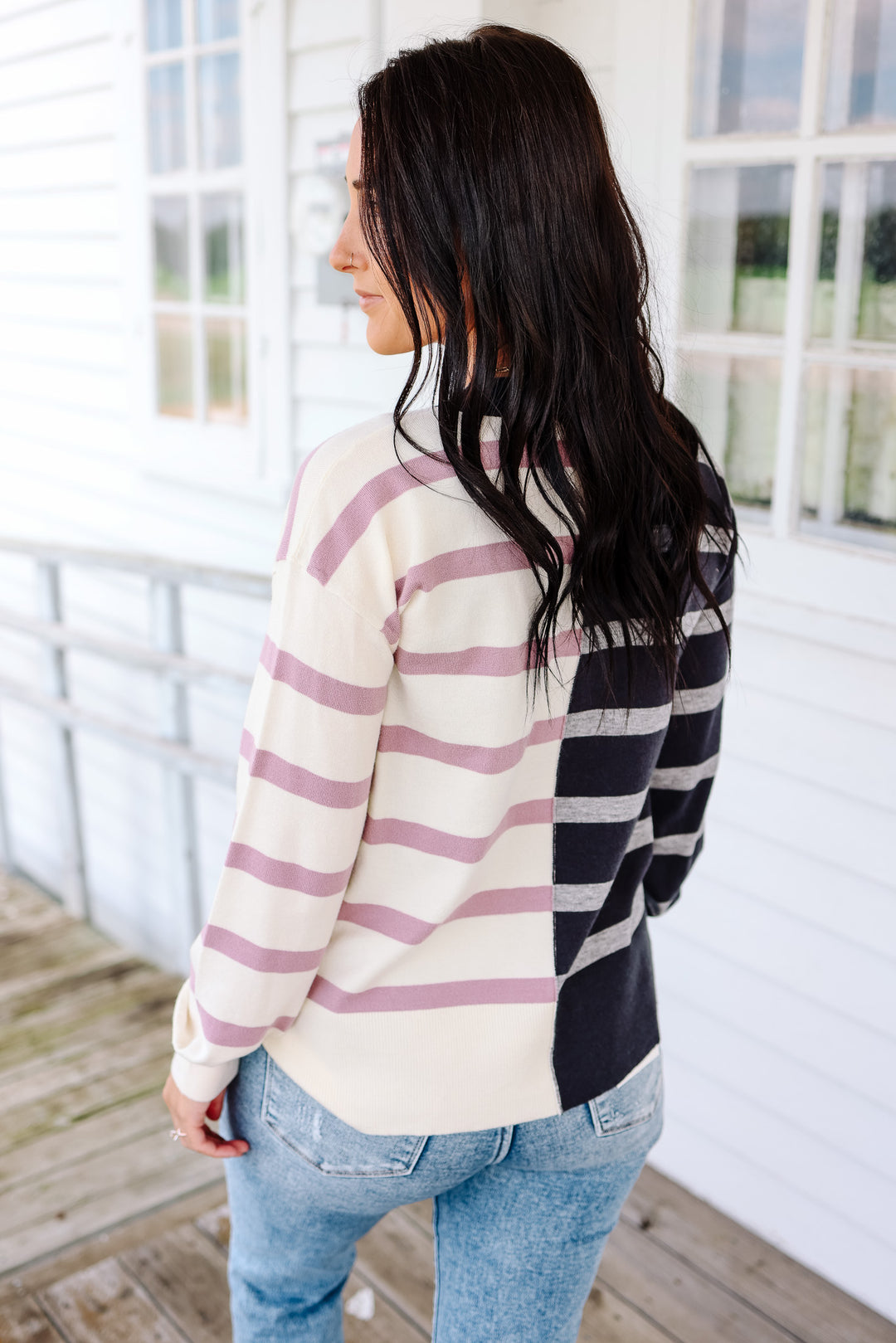 Collins Stripe Color Block Sweater