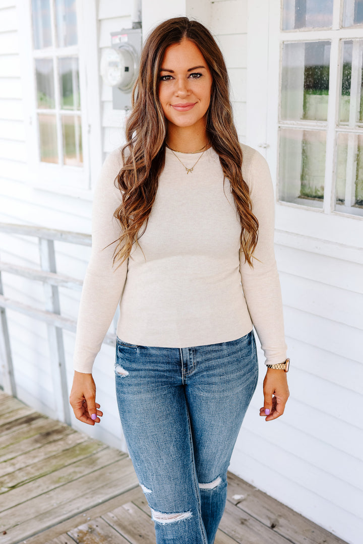 Andrea Long Sleeve Sweater - Oatmeal