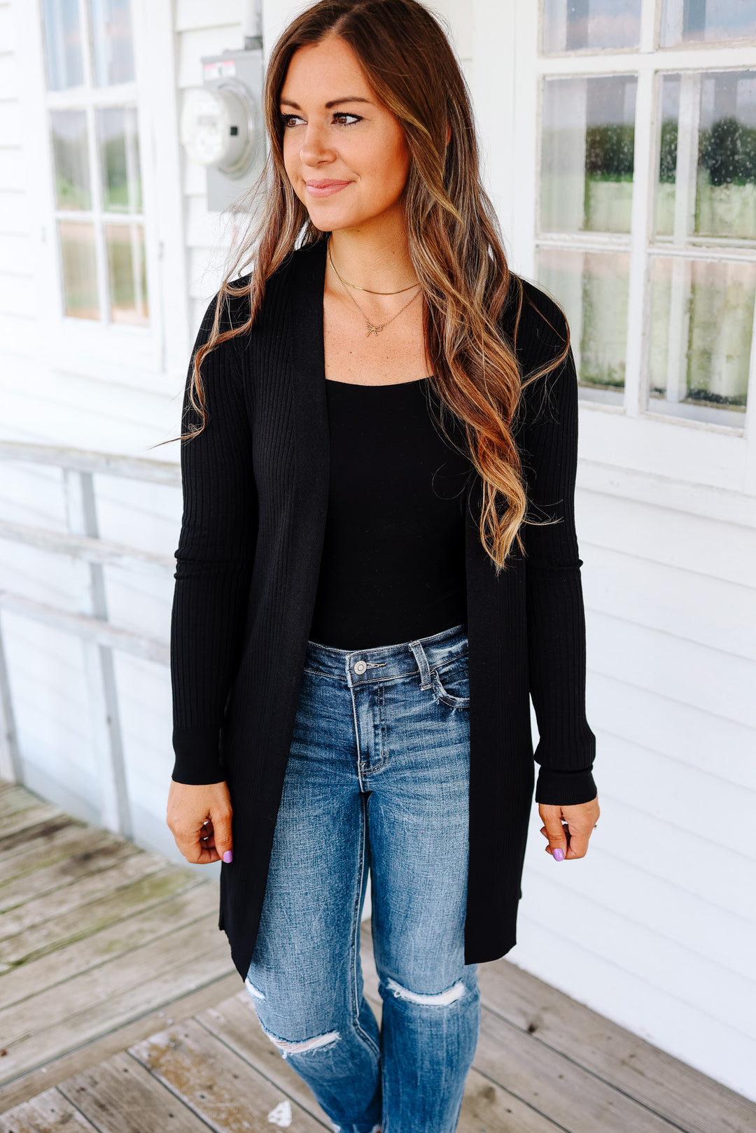 Reyna Duster Cardigan - Black