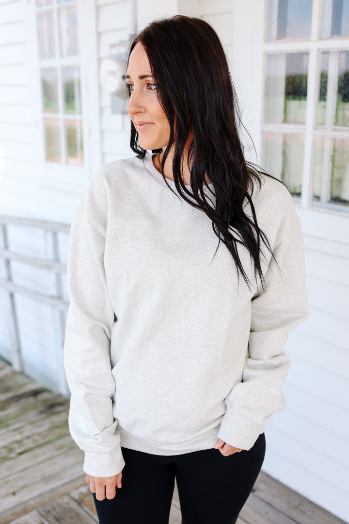 Peyton Crewneck Sweatshirt - Light Grey