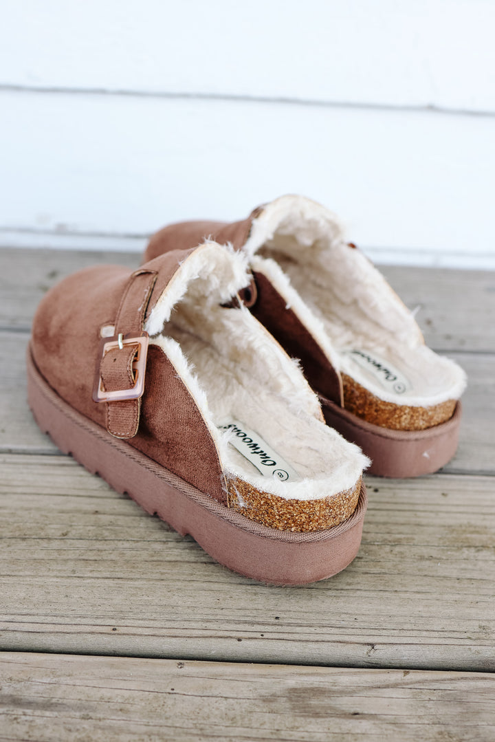 Roni Platform Slide On Clog - Taupe