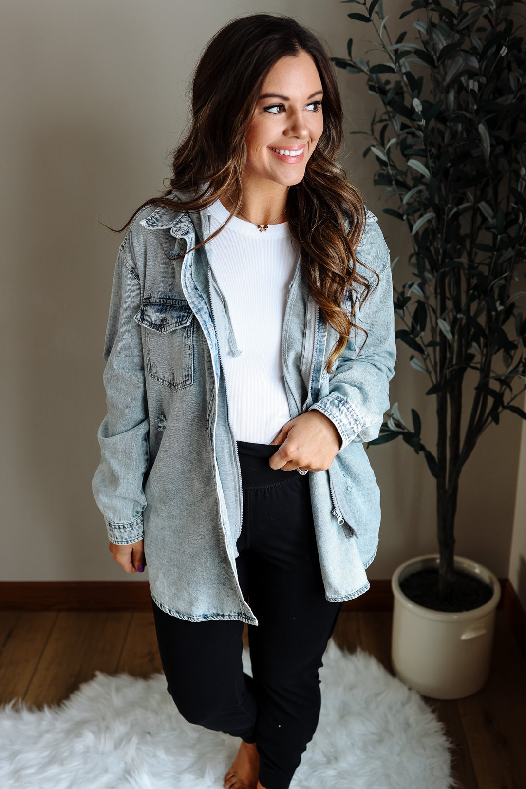 Hadlee Denim Shirt Hoodie