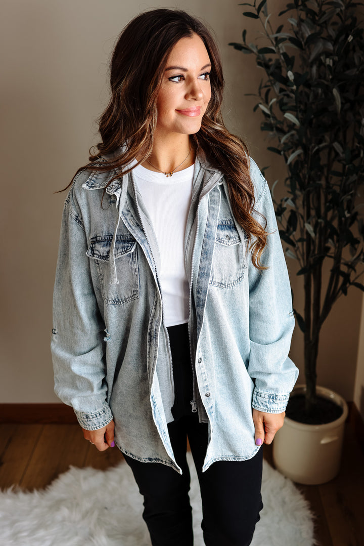 Hadlee Denim Shirt Hoodie