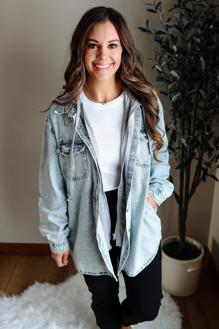 Hadlee Denim Shirt Hoodie