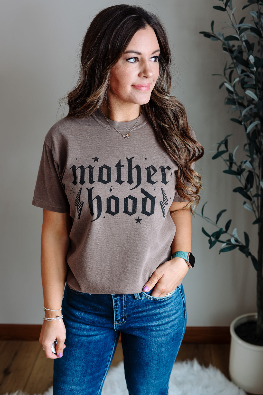 Motherhood ⚡ Graphic Tee - Espresso