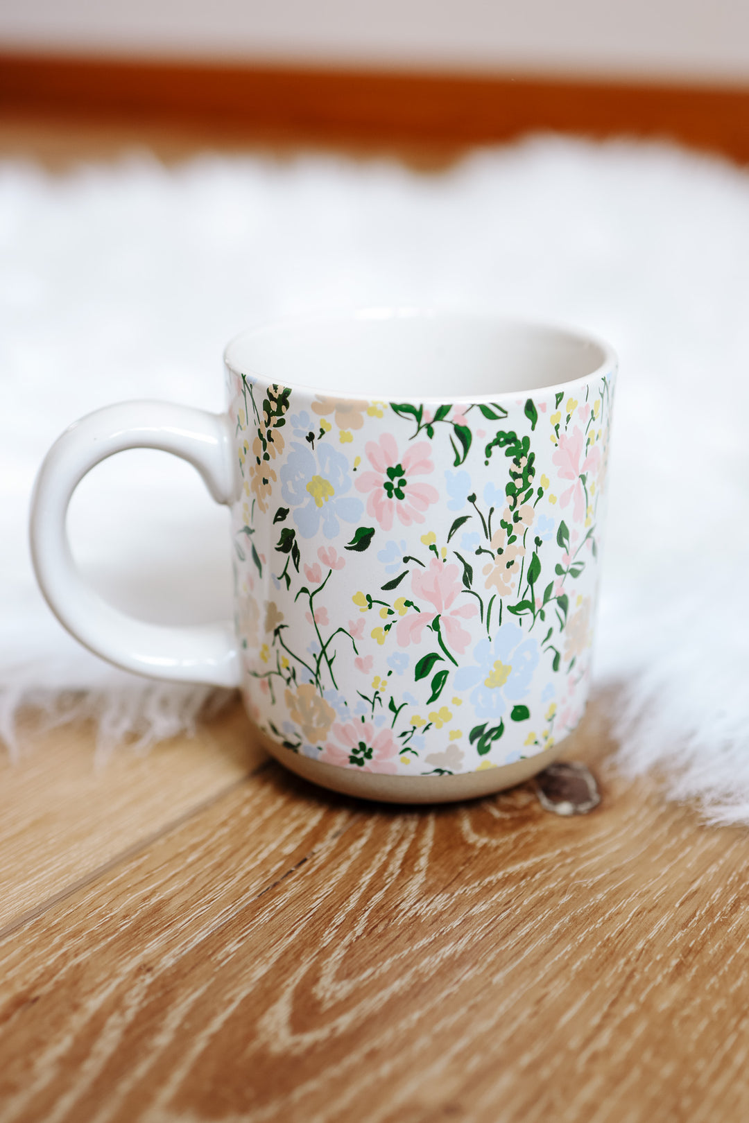 Floral Stoneware Coffee Mug