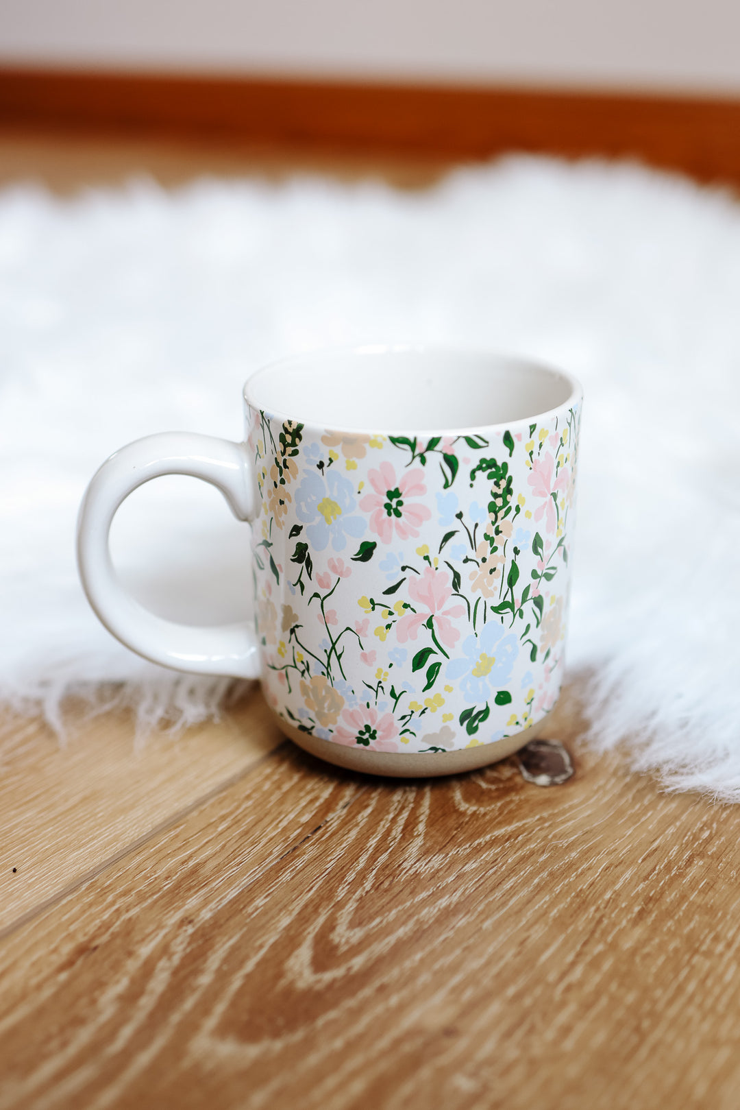 Floral Stoneware Coffee Mug