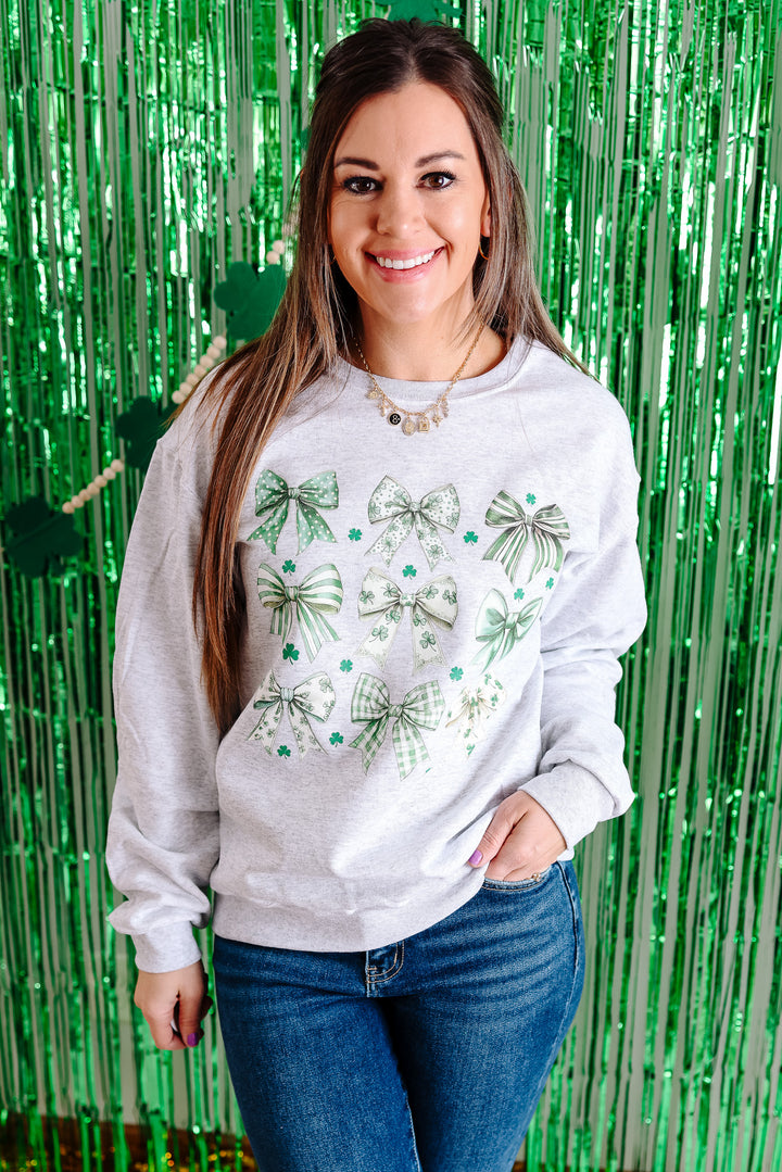 Feelin' Cloverful Crewneck Sweatshirt - Ash Grey