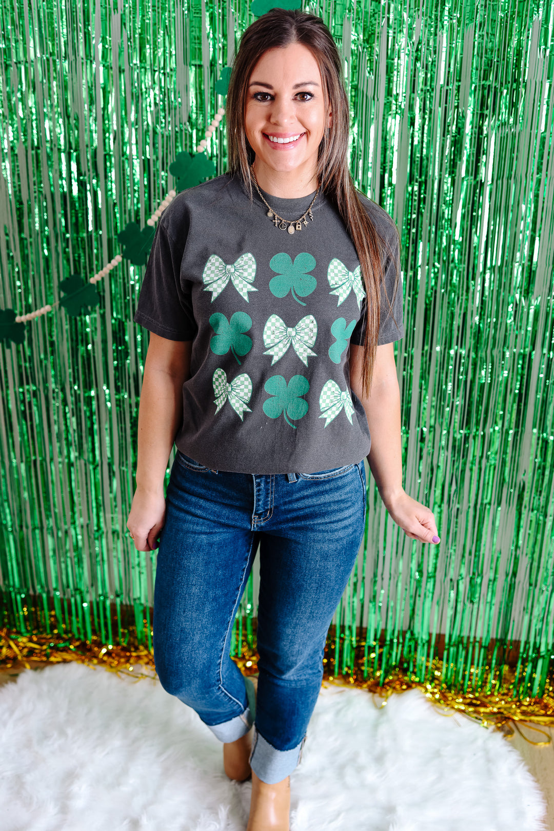 Shamrock Chic Graphic Tee - Pepper