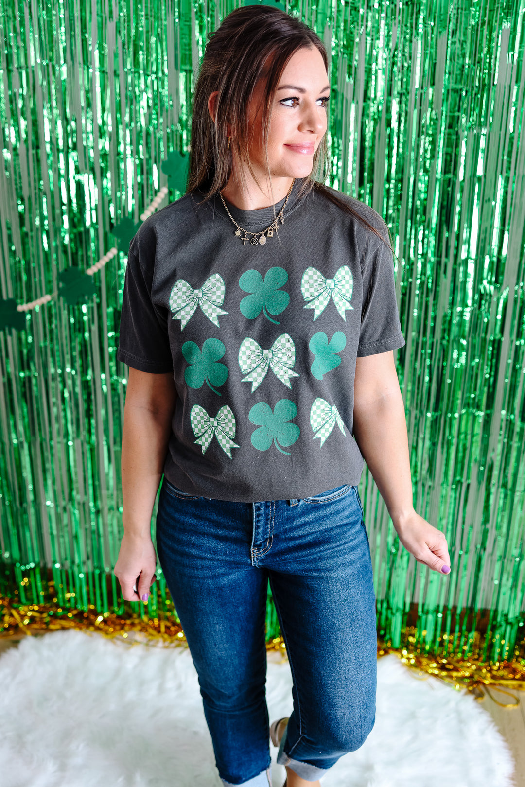 Shamrock Chic Graphic Tee - Pepper