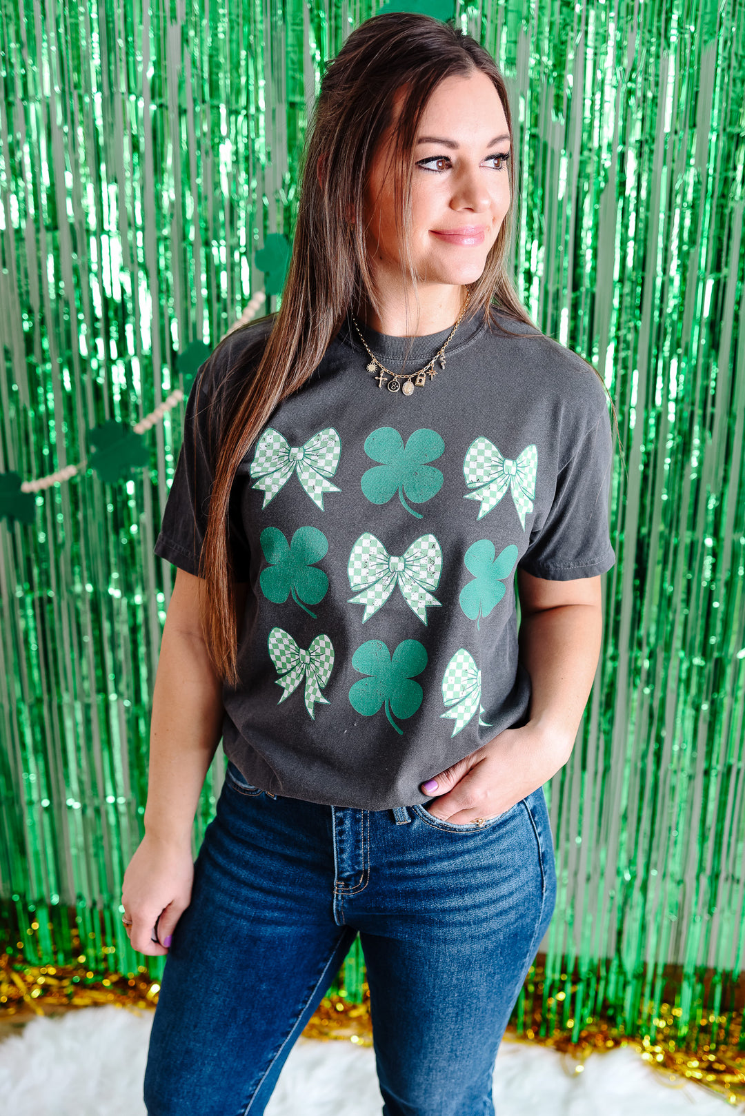 Shamrock Chic Graphic Tee - Pepper