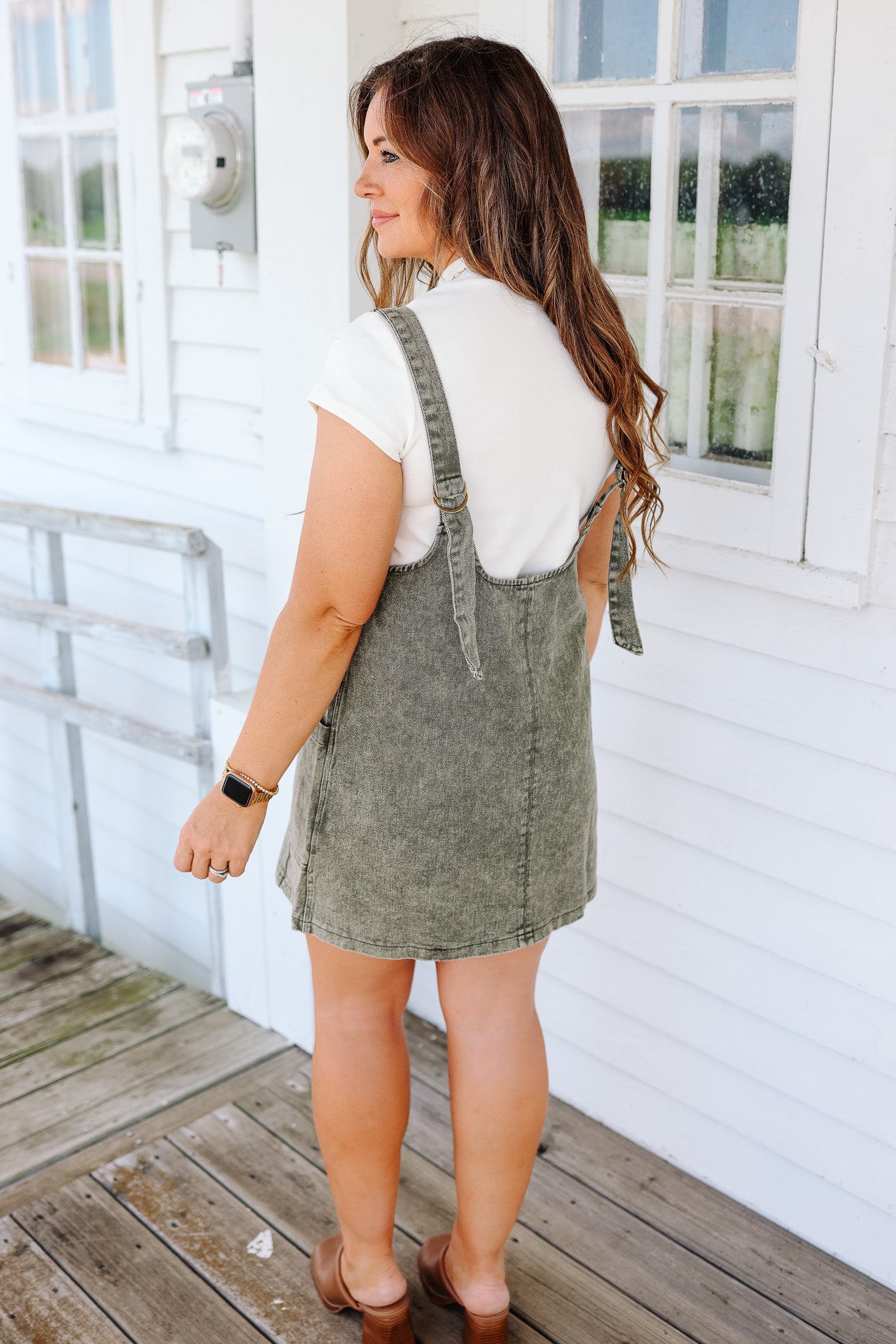 Olive fashion overall dress