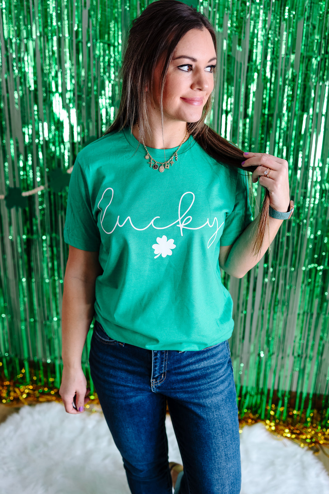 Lucky Little Clover Graphic Tee - Heather Kelly