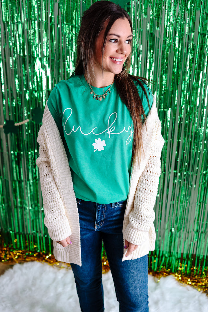 Lucky Little Clover Graphic Tee - Heather Kelly