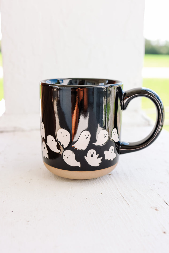 Ghost Pattern Stoneware Coffee Mug